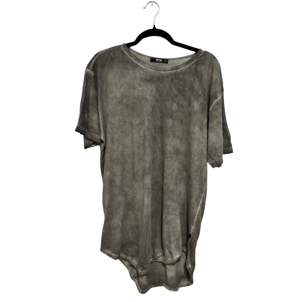 EPTM Washed Grey Curved Hem T-Shirt  Medium Longline Streetwear Tee